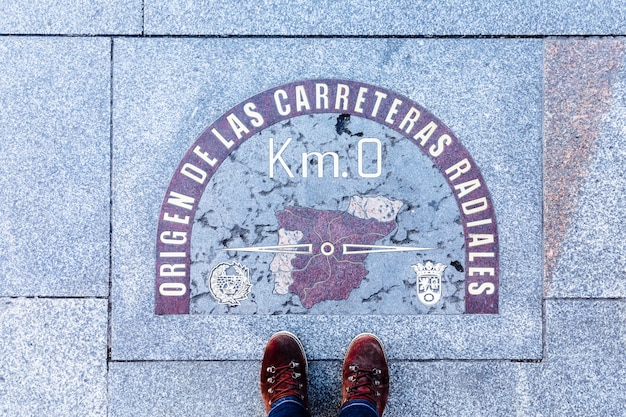 Kilometer zero in the center of Madrid