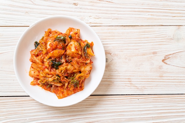 Cavolo kimchi sulla piastra