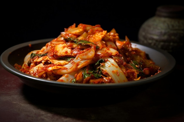 Kimchi een levendig en smaakvol Koreaans gefermenteerd gerecht Generative Ai