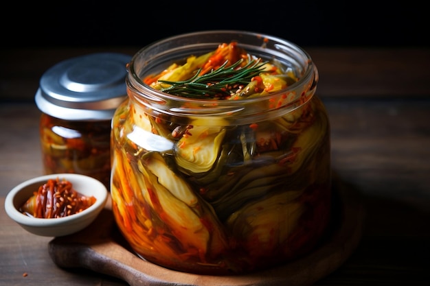 Kimchi een levendig en smaakvol Koreaans gefermenteerd gerecht Generative Ai