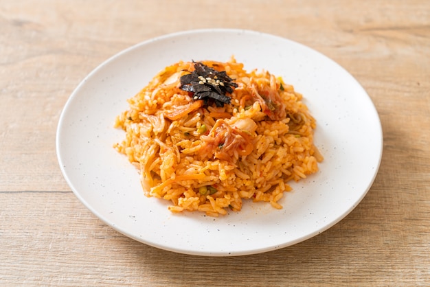 kimchi fried rice with seaweed and white sesame - Korean food style