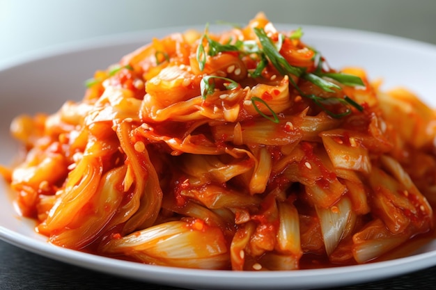 Kimchi is a traditional korean banchan consisting food photography
