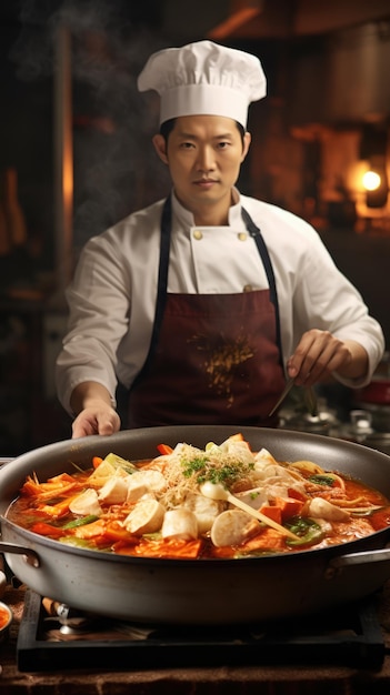 Kimchi jjigae also known as kimchi stew or kimchi soup