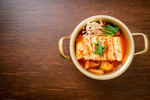 ‘Kimchi Jjigae’ or Kimchi Soup with Soft Tofu