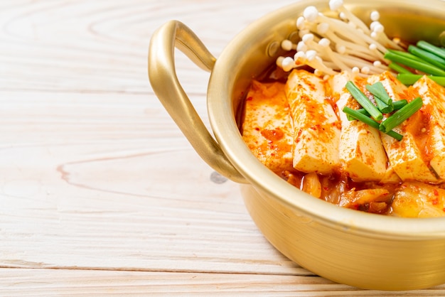 ‘Kimchi Jjigae’ or Kimchi Soup with Soft Tofu