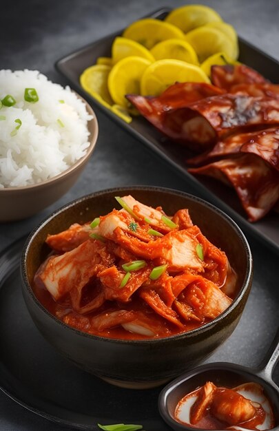 Photo kimchi ready to eat in bowl