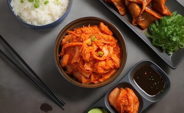 Photo kimchi ready to eat in bowl