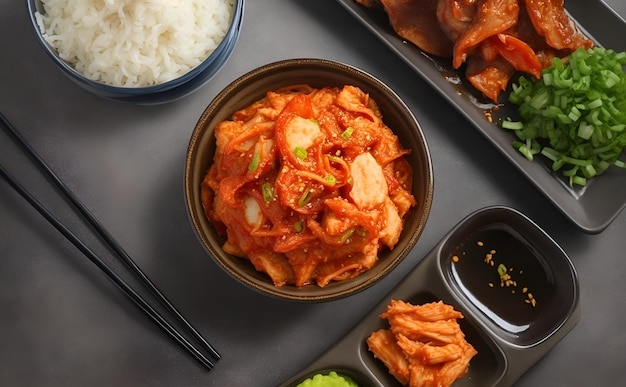 Photo kimchi ready to eat in bowl