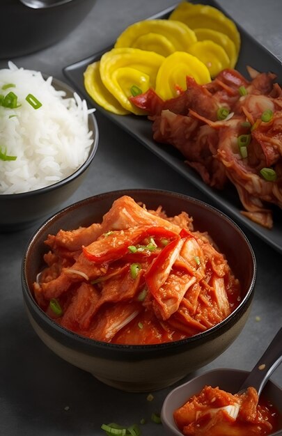 Photo kimchi ready to eat in bowl