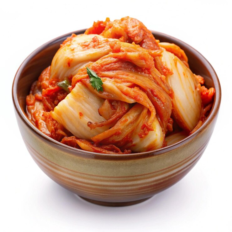 Photo kimchi on white background 4k hd photo