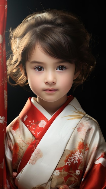 写真 キモノを着た日本の子供 ジェネレーティブ・アイ
