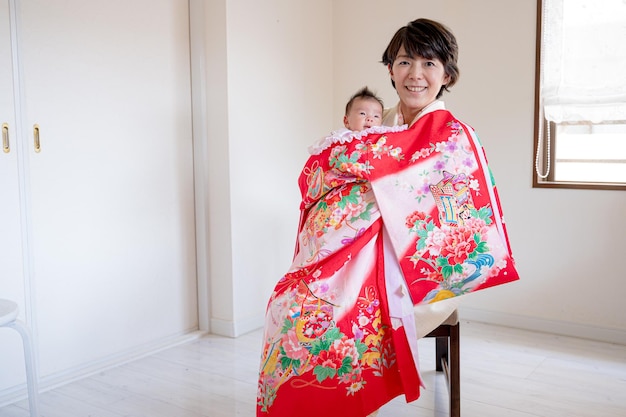 Kimono women and babies and maternity clothes for baby