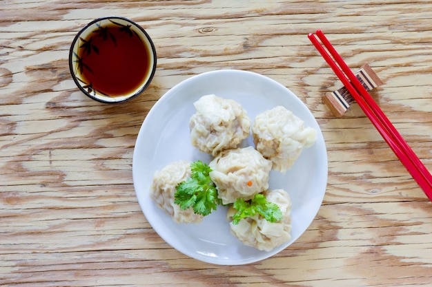 kind of Chinese snacks on wood background