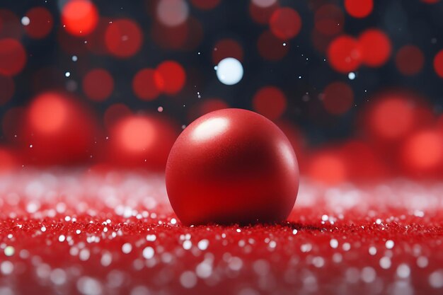 Kind of christmas balls on a red snowflakes background