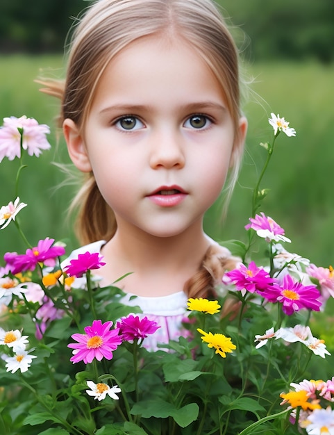 Kind dat bloem geeft