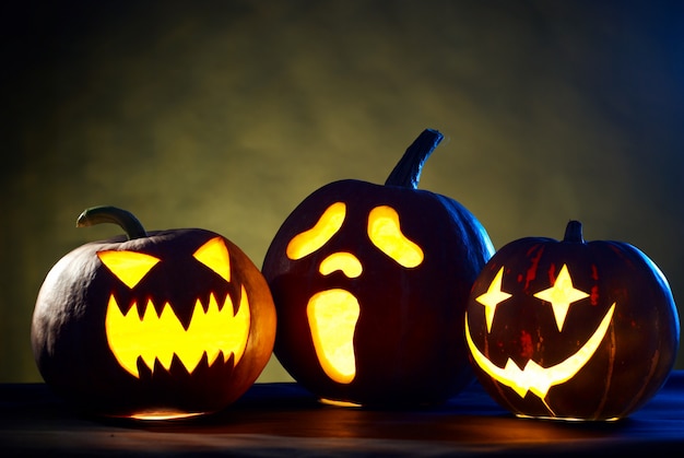 Kind Halloween Pumpkin On A Black Background