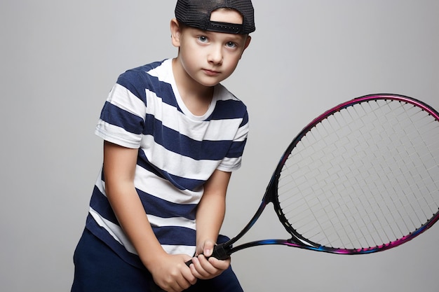 Kind Jongen tennissen Sport kinderen