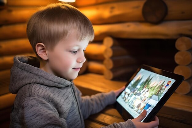 Kind leert tijdens het spelen op tablet app