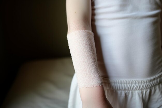 Kind met atopisch eczema close-up op arm huidprobleem