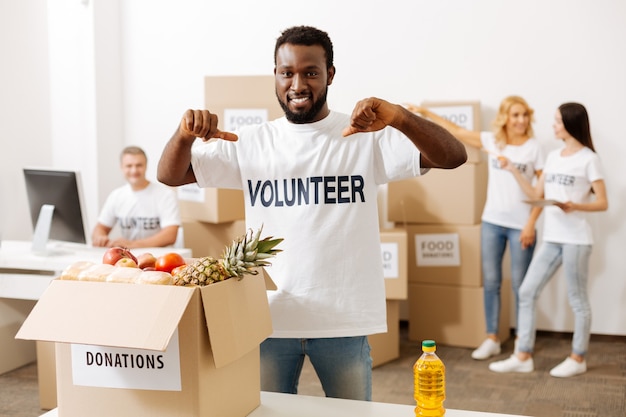 Kind people working for food donation campaigns