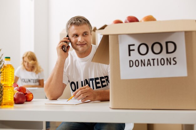 Kind people working for food donation campaigns