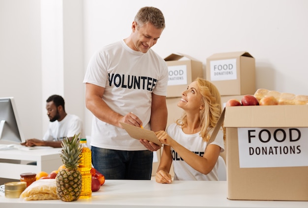 Kind people working for food donation campaigns