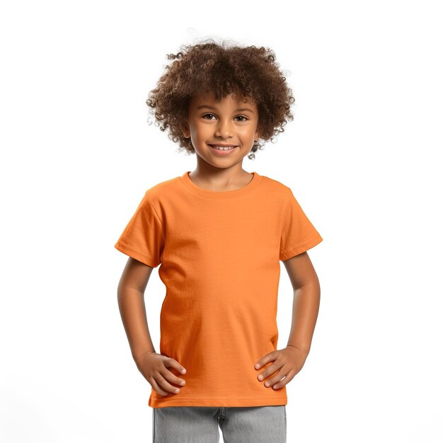 Kind T-shirt sjabloon met geel groen rood oranje grijs T-shirt ontwerp met witte achtergrond