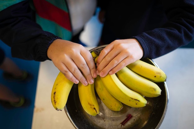 kind weegt wat bananen biologische groenten