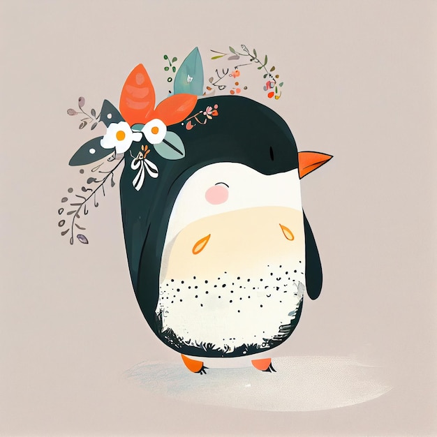 Foto kinderboeken dieren illustratie schattige pinguïn kinderen illustratie kamer muur prints