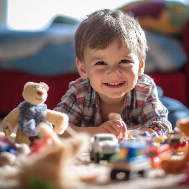 Foto kinderen die met speelgoed spelen