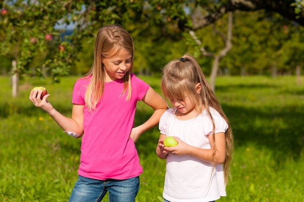 Kinderen eten appels