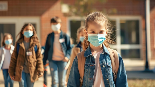 Kinderen gaan terug naar school door covid.