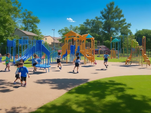 Kinderen in de speeltuin