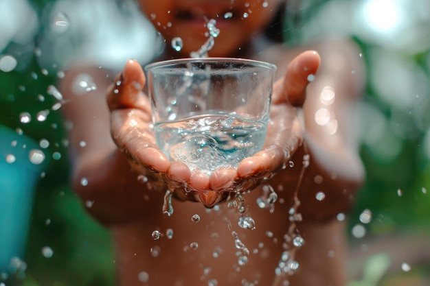 Foto kinderen in een landelijk dorp krijgen schoon water uit de buisput