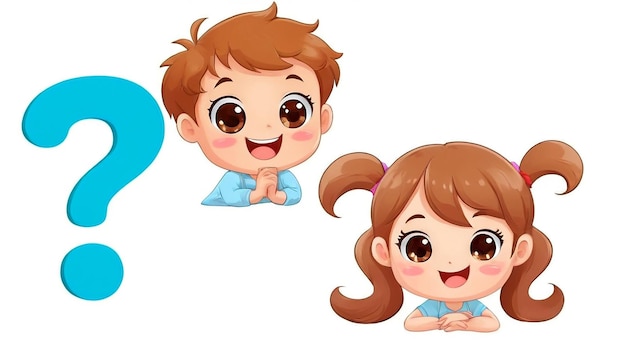 Kinderen jongen en meisje cartoon beeld met vrolijke gezichten