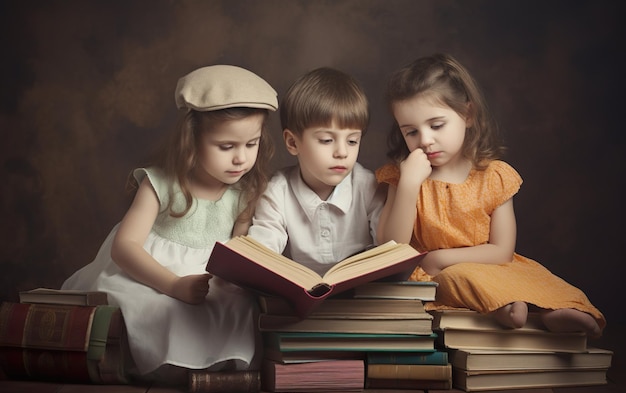 Kinderen leren met boeken AI Generatieve AI