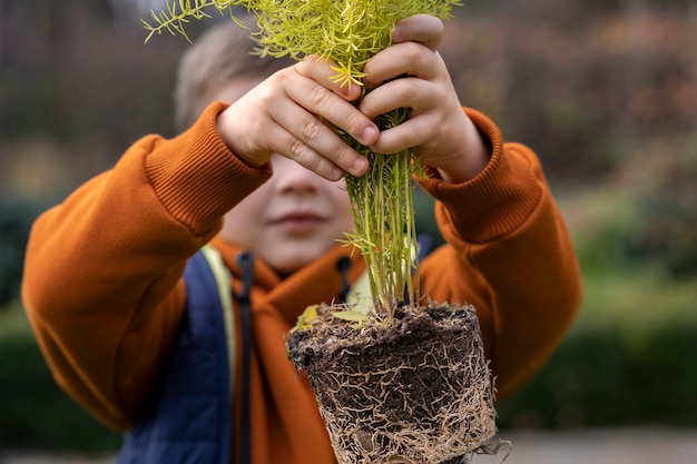 Foto kinderen leren over het milieu