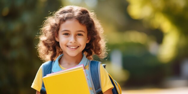 kinderen met boeken en rugzakken terug naar school Generatieve AI