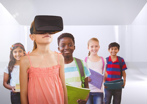 Kinderen met VR-headset in de kamer