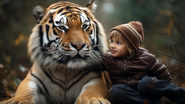 kinderen met wild dier