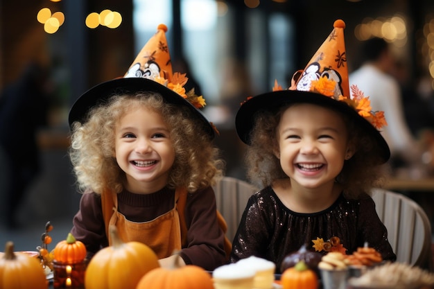 Kinderen Trick or Treat met JackOLantern Candy Buckets op Halloween