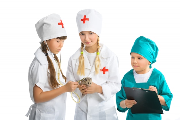 Kinderen verkleedden zich als dokter