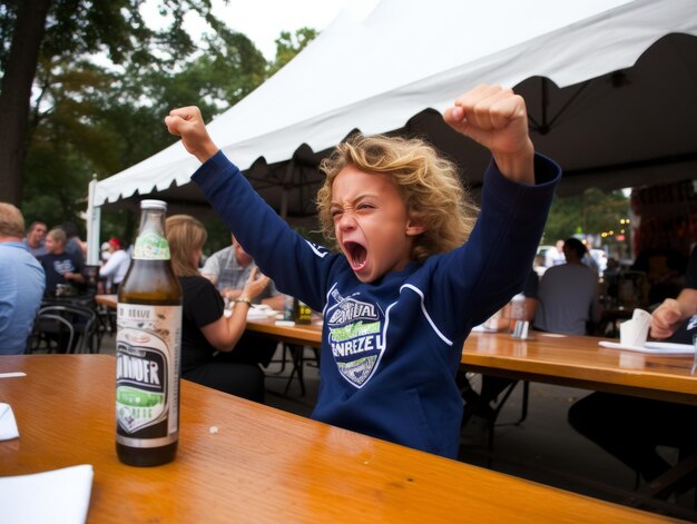 Foto kinderen vieren de eenvoudigste genoegens van het leven.