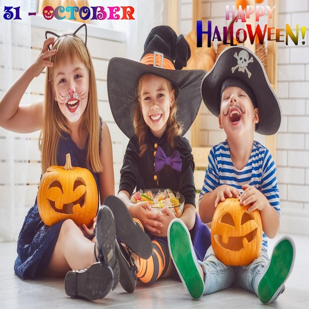 Kinderen vieren Halloween-dag