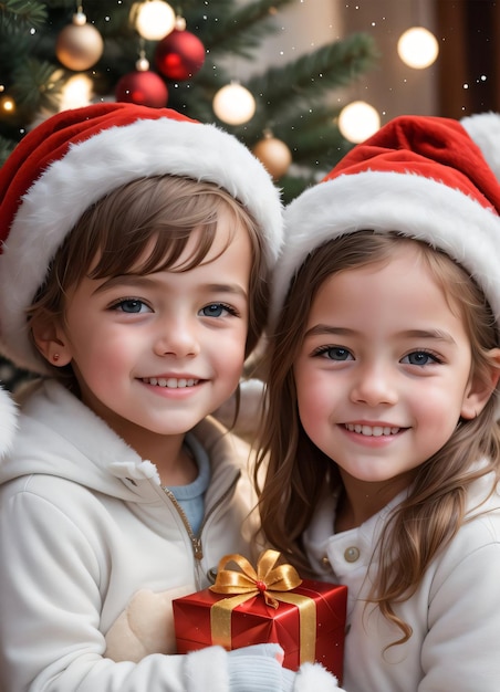 Kinderen vieren Kerstmis