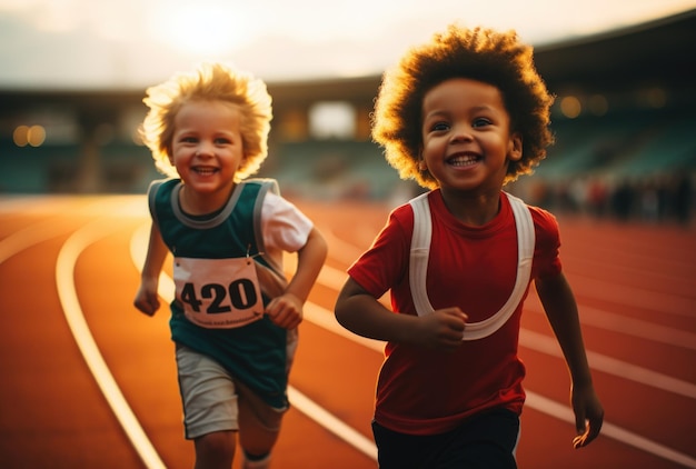 Kinderen zijn dol op sporten Een actieve levensstijl is de sleutel tot gezondheid Een gezonde levensstijl vanaf jonge leeftijd een actief kind Lichamelijke activiteit oefent een sterk lichaam