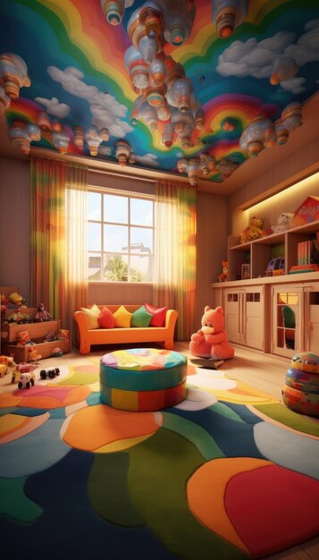 Детская игровая комната красочная игрушка детская игра генеративная