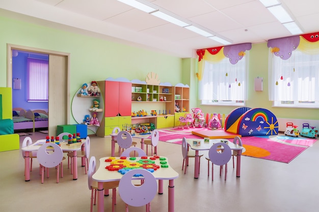 Kindergarten modern interior of the room