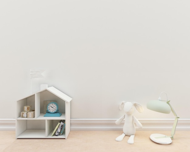 Kinderkamer interieur met muurmodel