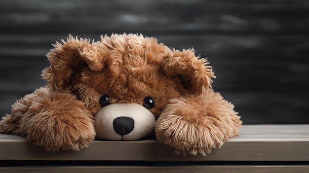 Kindermisbruikconcept Teddybeer die ogen bedekt